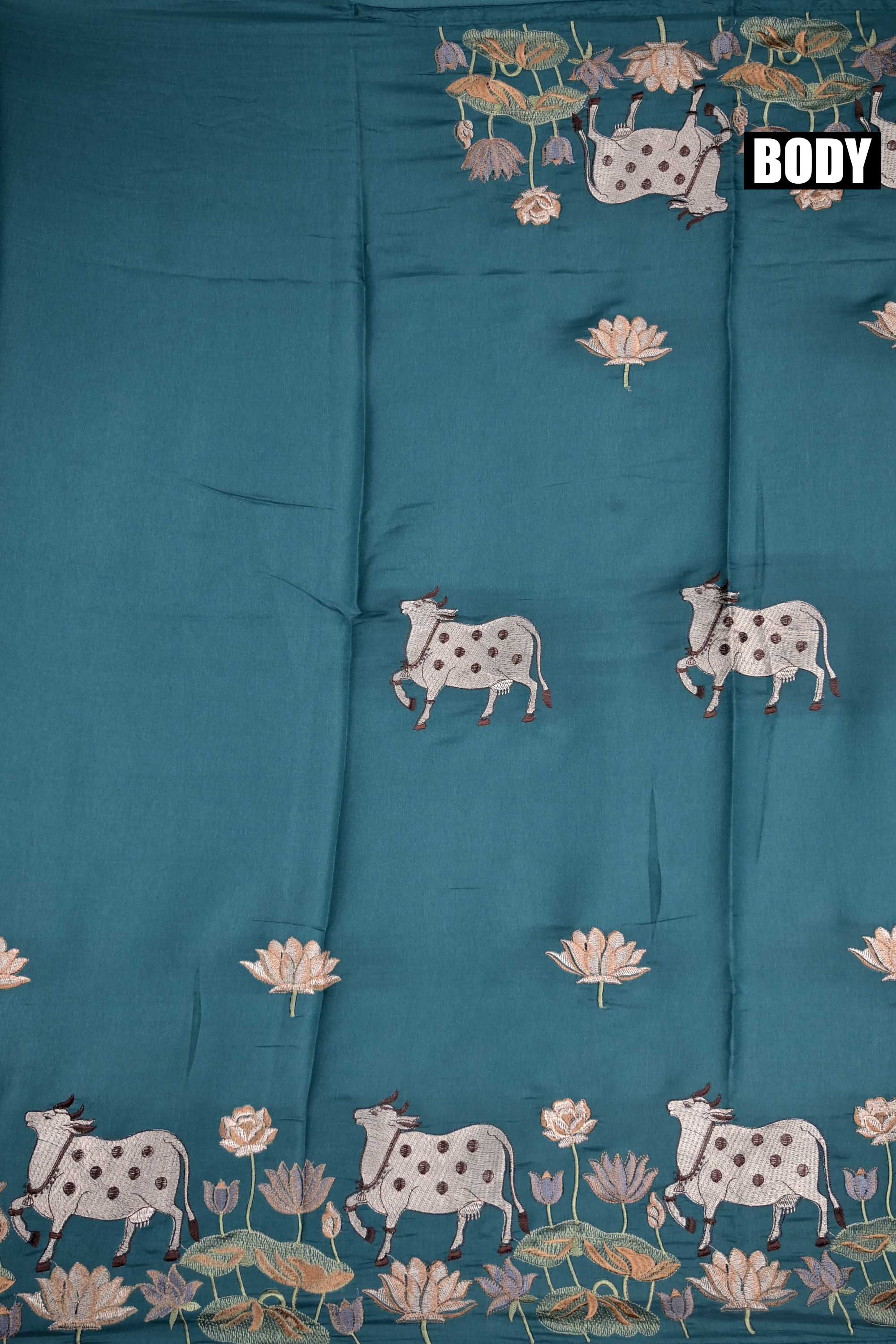 Tussar fancy saree peacock green color allover thread weaving with self pallu and attached plain blouse
