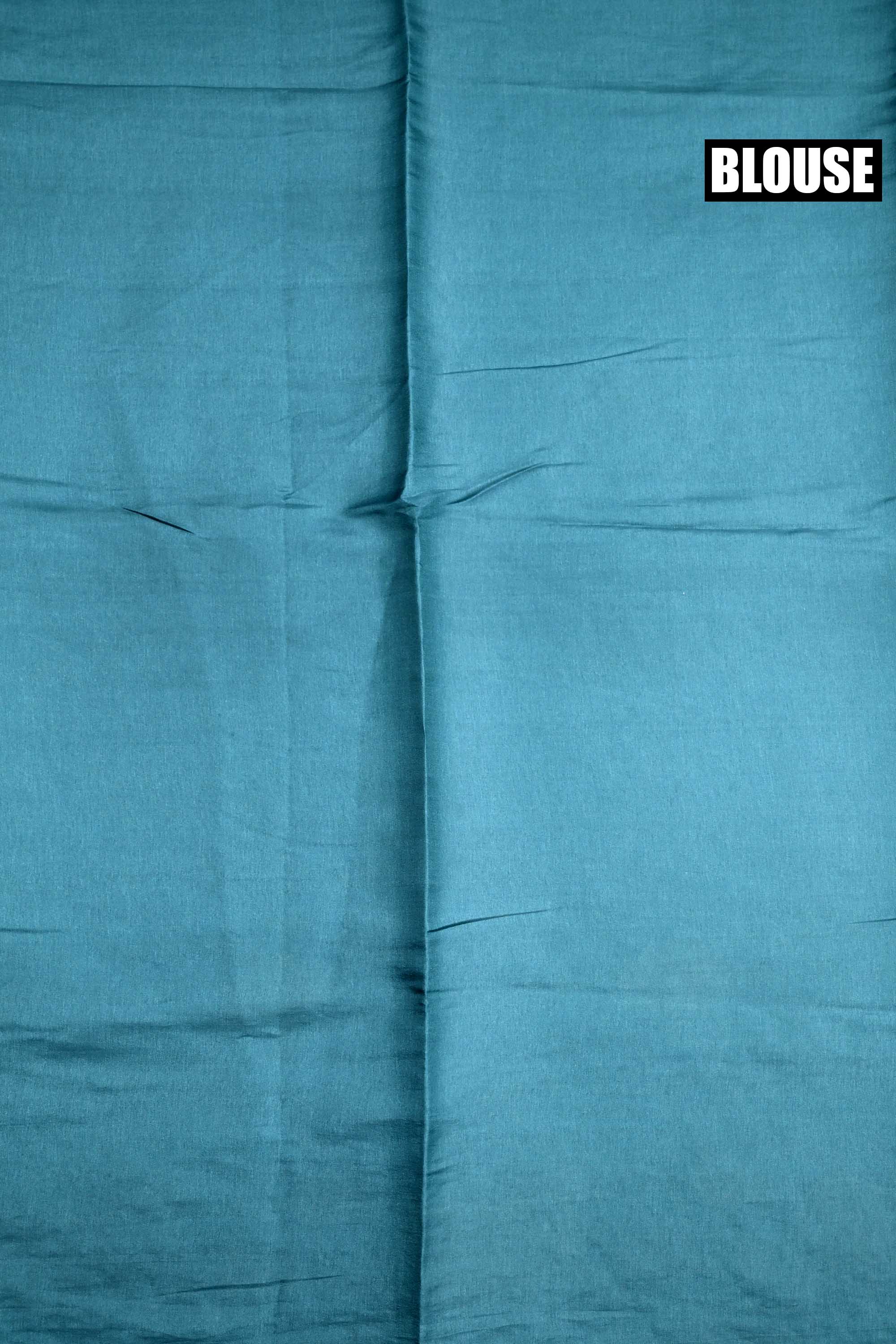 Tussar fancy saree peacock green color allover thread weaving with self pallu and attached plain blouse