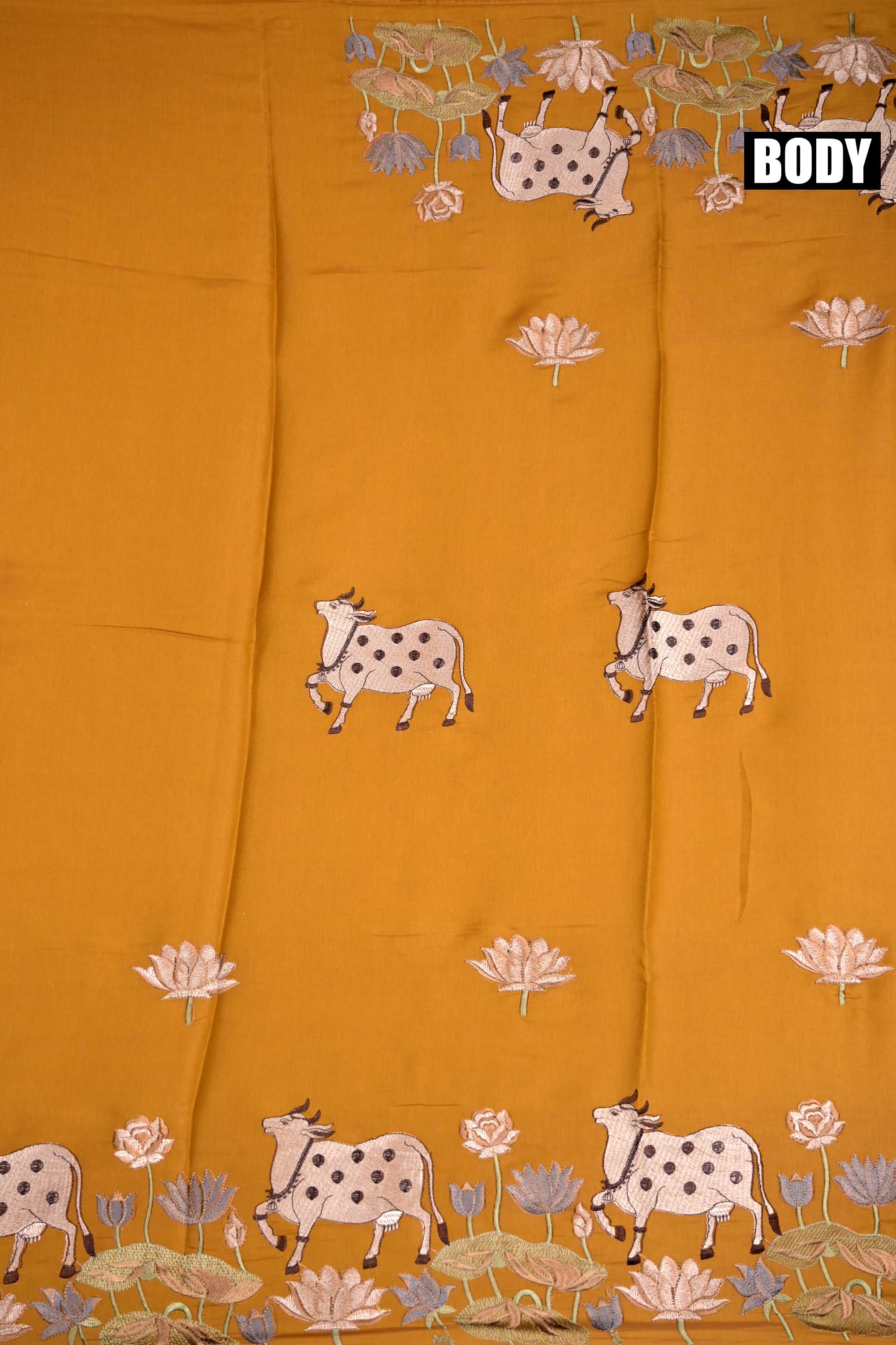 Tussar fancy saree golden yellow color allover thread weaving with self pallu and attached plain blouse