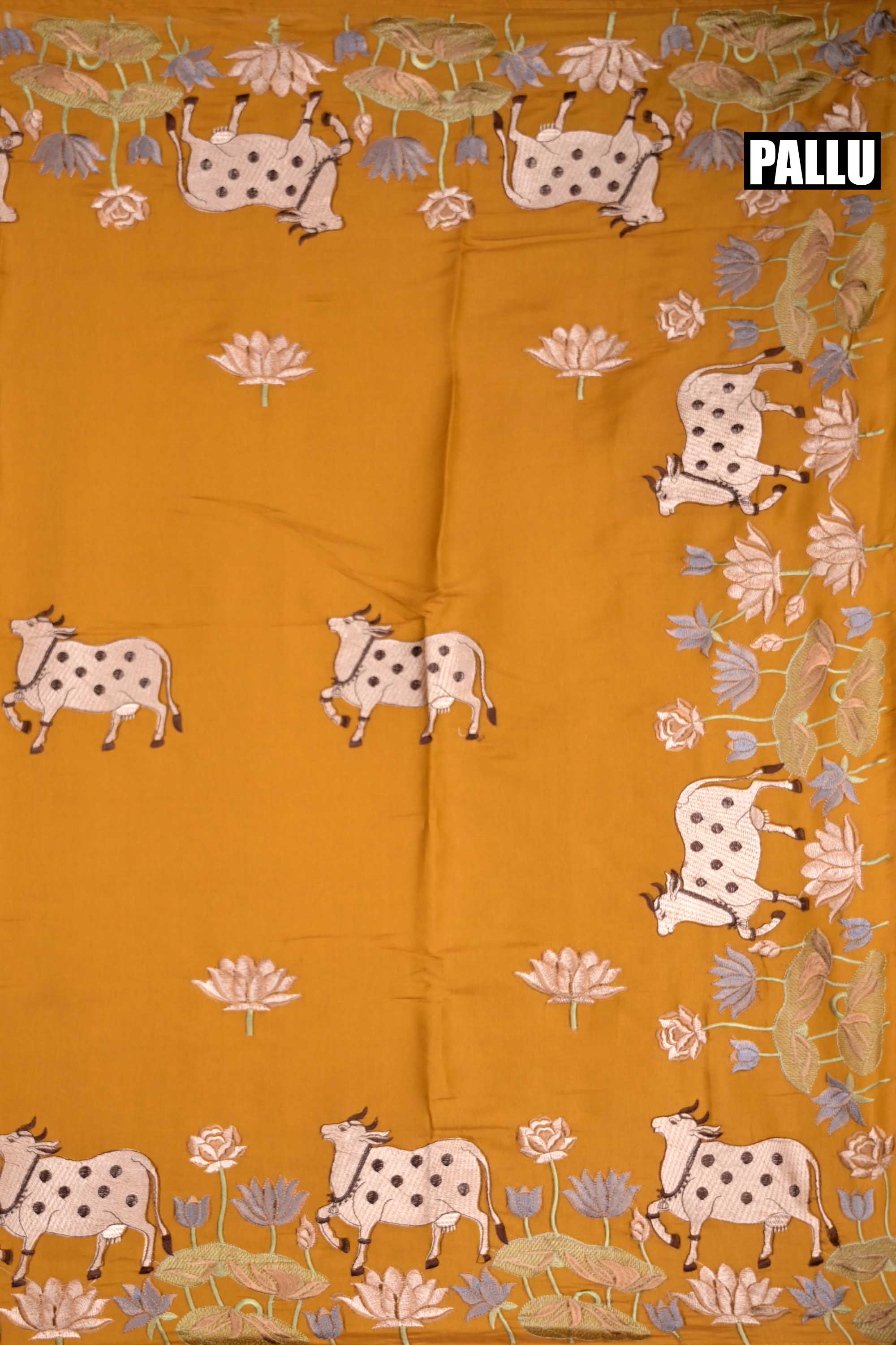 Tussar fancy saree golden yellow color allover thread weaving with self pallu and attached plain blouse