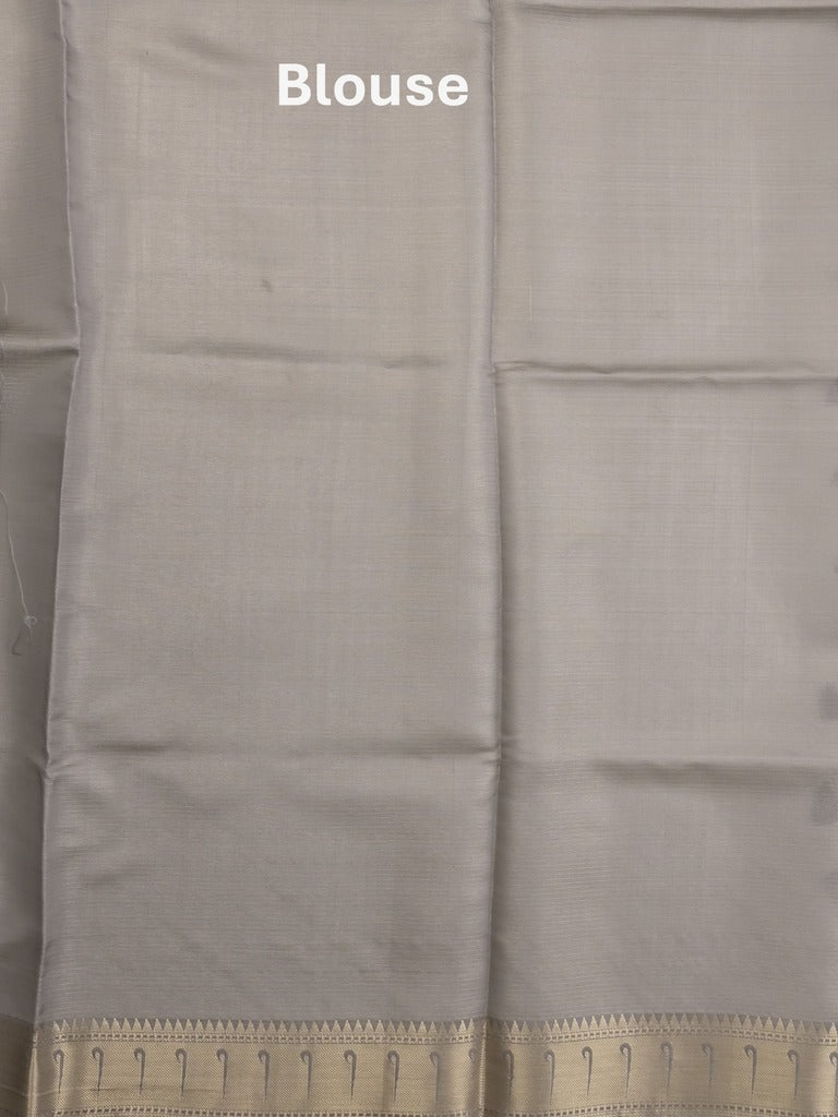 Banaras digital print fancy sarees half white color allover prints & zari border with short pallu and contrast blouse