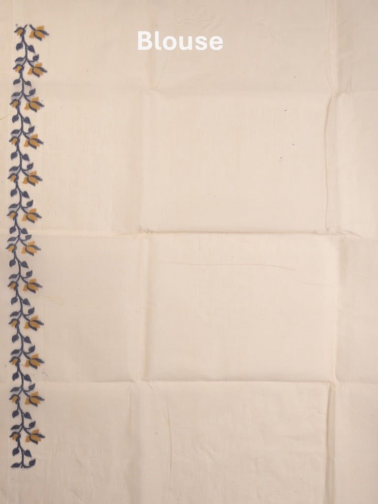 Jamdani cotton saree light peach color allover weaves & weaving border with weaving pallu and plain blouse