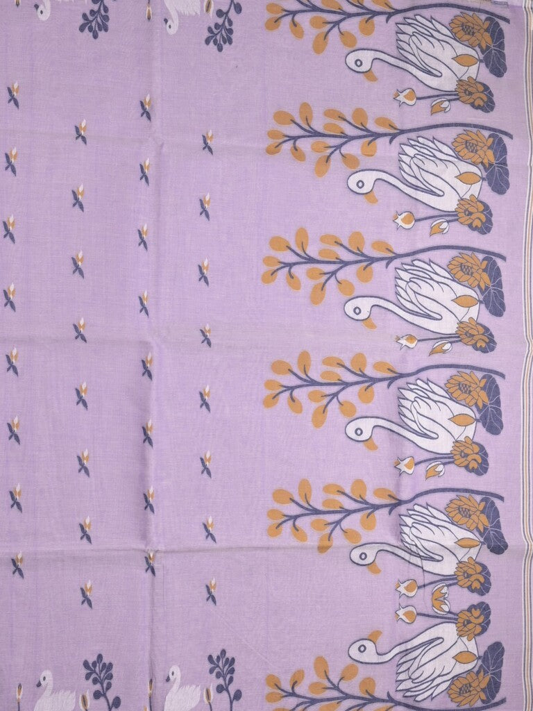 Jamdani cotton saree light purple color allover weaves & weaving border with weaving pallu and plain blouse