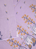 Jamdani cotton saree light purple color allover weaves & weaving border with weaving pallu and plain blouse