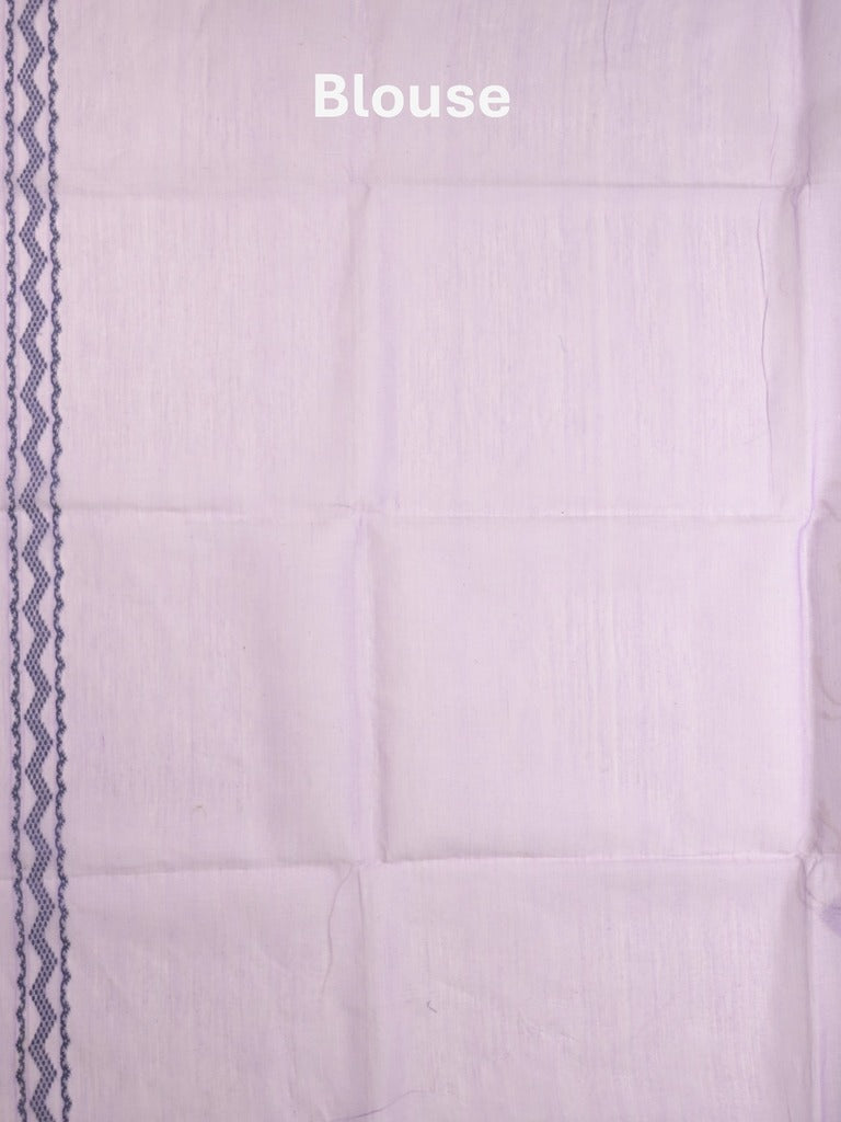 Jamdani cotton saree light purple color allover weaves & weaving border with weaving pallu and plain blouse