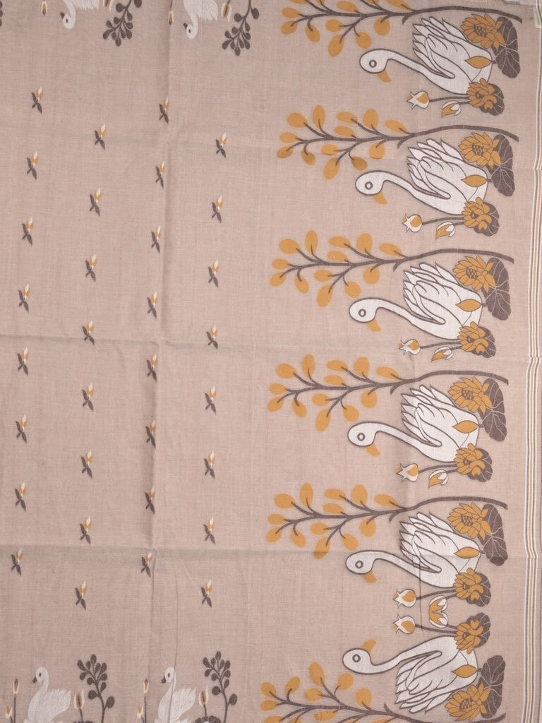 Jamdani cotton saree light peach color allover weaves & weaving border with weaving pallu and plain blouse