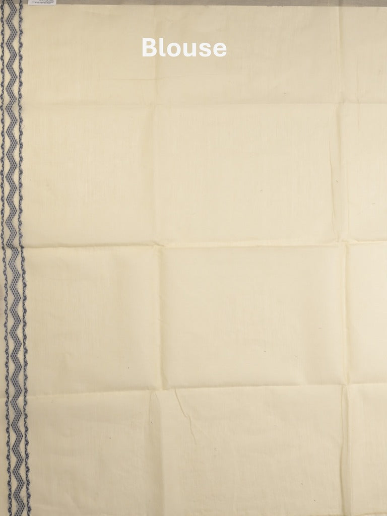 Jamdani cotton saree cream color allover weaves & weaving border with weaving pallu and plain blouse