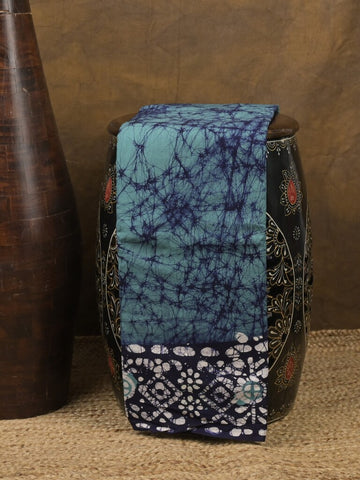 Maheshwari cotton saree light blue color allover prints & printed border with contrast pallu and plain blouse