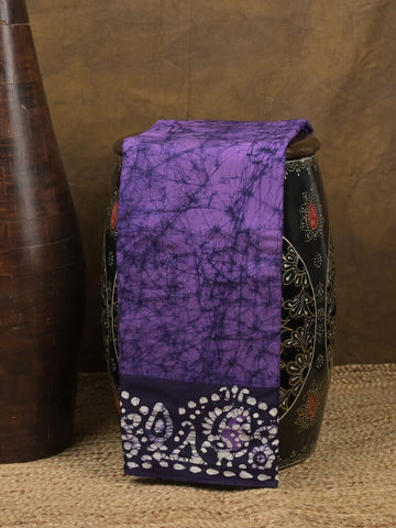 Maheshwari cotton saree purple color allover prints & printed border with contrast pallu and plain blouse