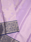 Banaras tissue fancy saree lavender color allover weaves & zari border with running pallu and self blouse