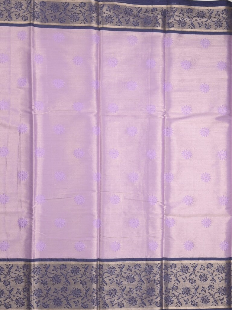Banaras tissue fancy saree lavender color allover weaves & zari border with running pallu and self blouse