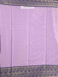 Banaras tissue fancy saree lavender color allover weaves & zari border with running pallu and self blouse