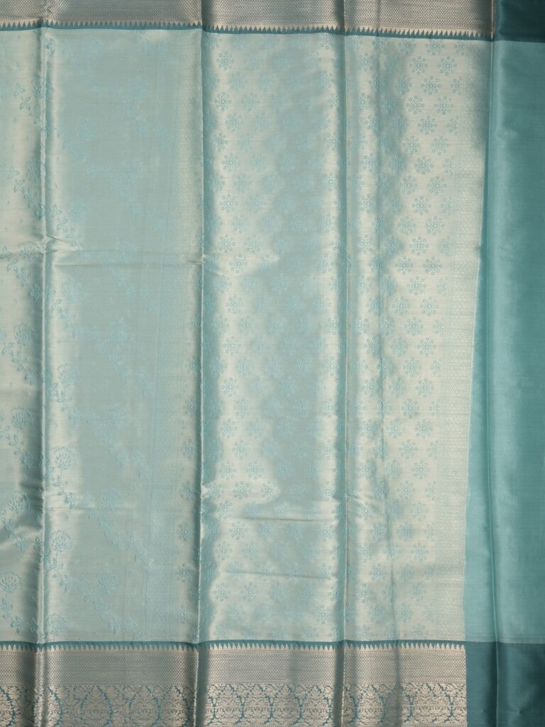 Banaras tissue fancy saree light blue color allover weaves & zari border with running pallu and self blouse