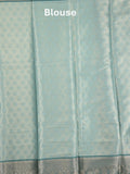 Banaras tissue fancy saree light blue color allover weaves & zari border with running pallu and self blouse