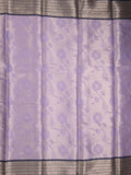 Banaras tissue fancy saree light lavender color allover weaves & zari border with running pallu and self blouse