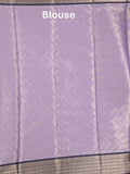 Banaras tissue fancy saree light lavender color allover weaves & zari border with running pallu and self blouse