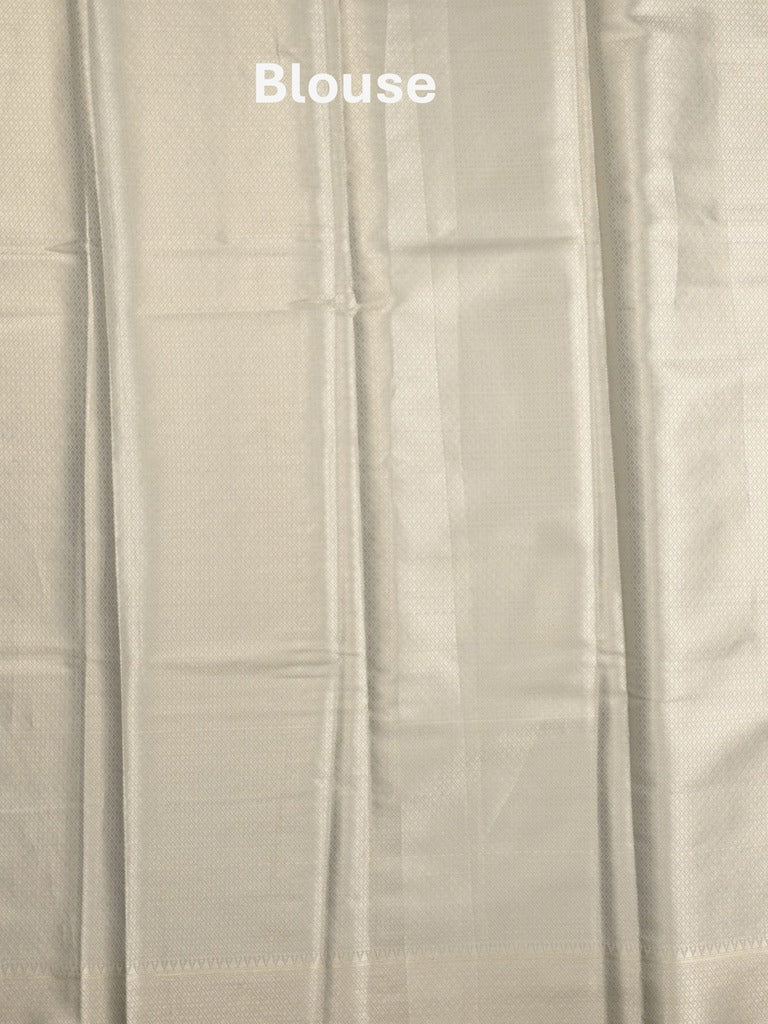 Banaras tissue fancy saree light grey color allover weaves & zari border with rich pallu and self blouse