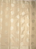Banaras tissue fancy saree beige color allover weaves & zari border with rich pallu and self blouse