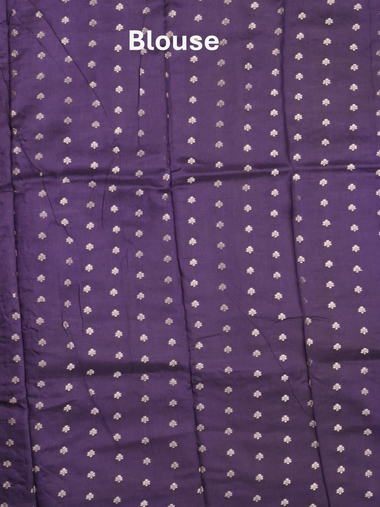 Tabby silk fancy saree parrot green color allover zari motifs & zari border with rich pallu and contrast blouse