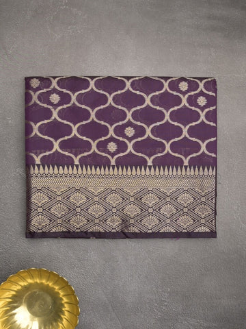 Banaras fancy saree violet color allover zari weaves & zari border with zari pallu and brocade blouse