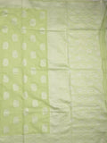 Chanderi fancy saree light green color allover motifs & zari border with self pallu and plain blouse