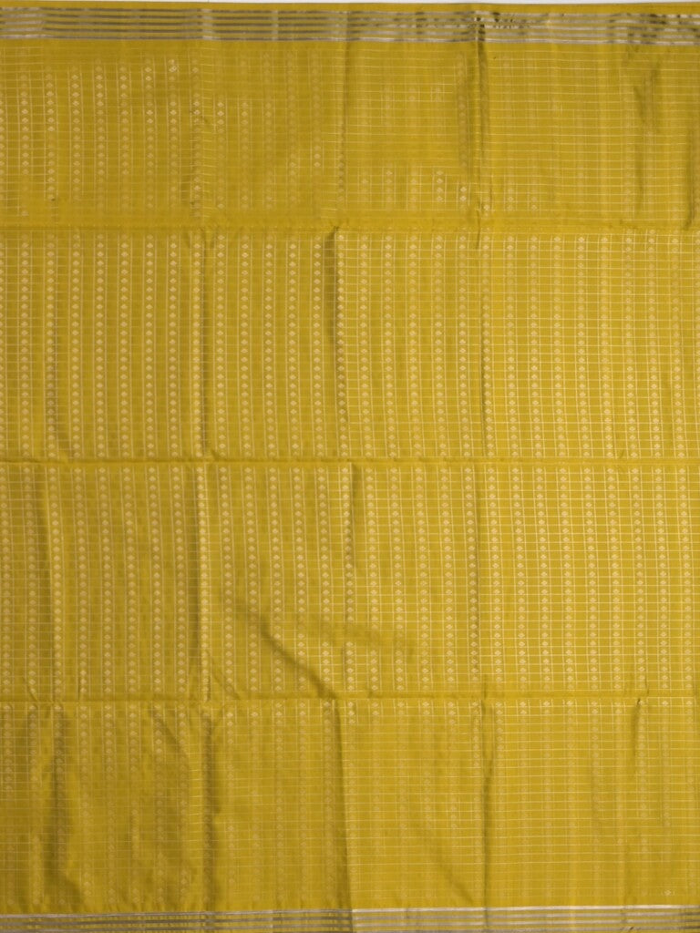 Vintage pattu saree golden yellow color allover zari weaves & kaddi border with rich pallu and contrast plain blouse
