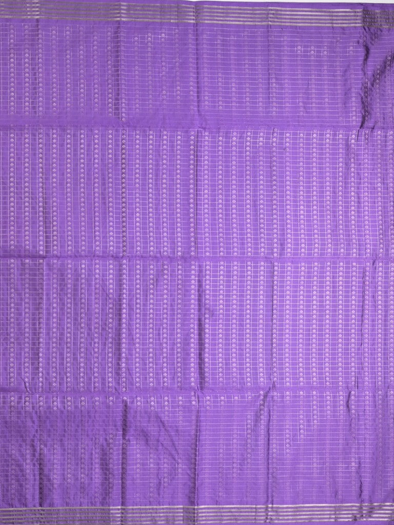 Vintage pattu saree purple color allover zari weaves & kaddi border with rich pallu and contrast plain blouse