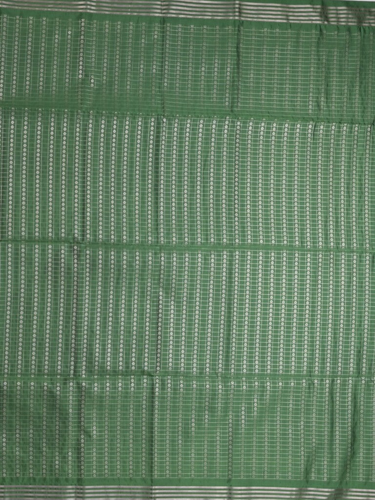 Vintage pattu saree dark green color allover zari weaves & kaddi border with rich pallu and contrast plain blouse