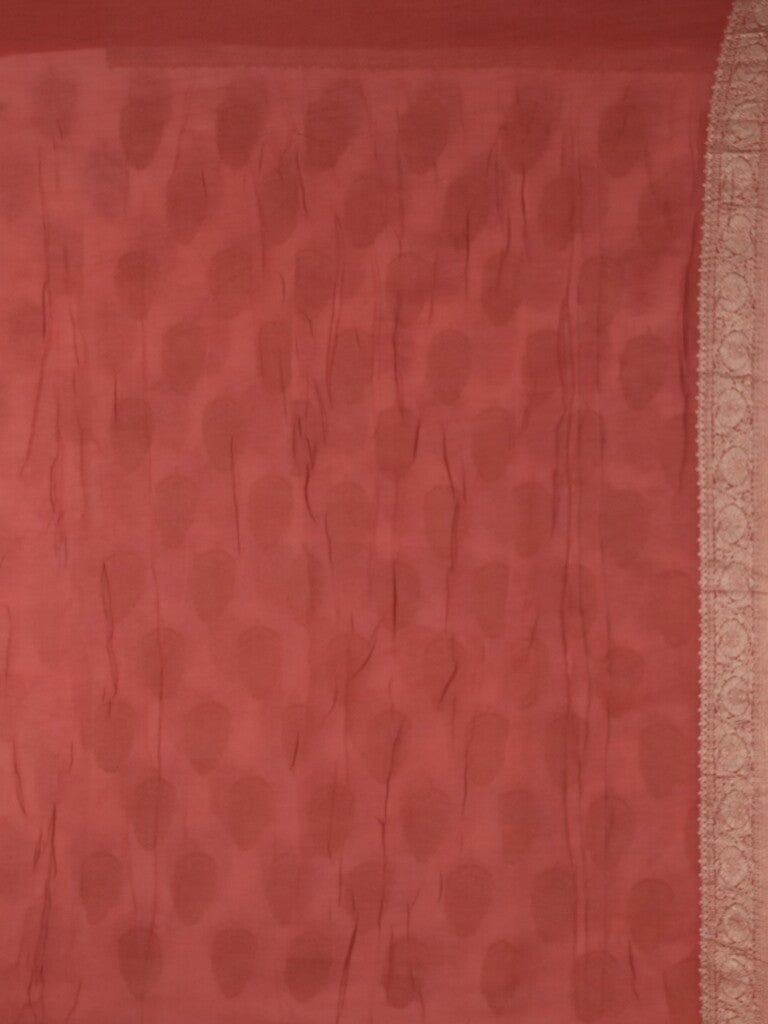 Georgette fancy saree white color allover zari motifs & zari border with zari pallu and contrast plain blouse