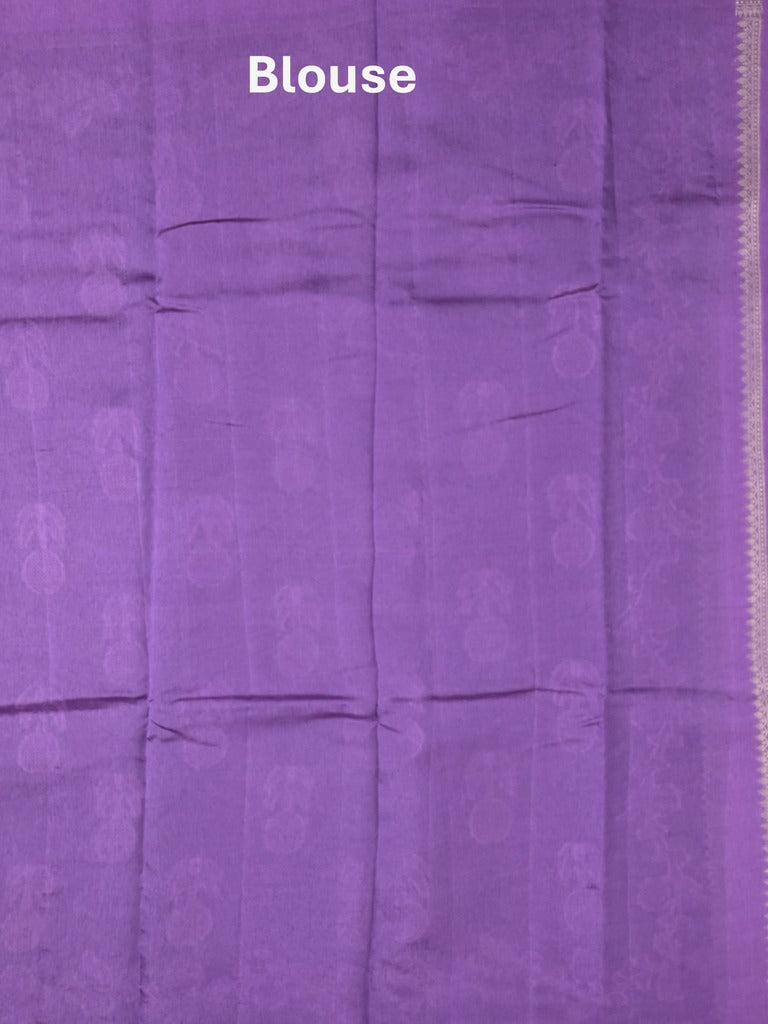 Raw mango fancy saree black color allover zari weaves & zari border with short pallu and contrast blouse