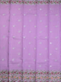Kota fancy saree lavender color allover zari motifs & zari border with self pallu and running blouse
