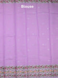 Kota fancy saree lavender color allover zari motifs & zari border with self pallu and running blouse