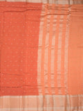 Maheshwari fancy saree orange color allover zari motifs & zari border with contrast pallu and attached blouse