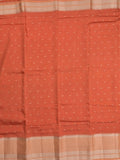 Maheshwari fancy saree orange color allover zari motifs & zari border with contrast pallu and attached blouse