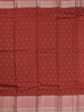 Maheshwari fancy saree maroon color allover zari motifs & zari border with contrast pallu and attached blouse