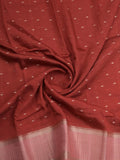 Maheshwari fancy saree maroon color allover zari motifs & zari border with contrast pallu and attached blouse