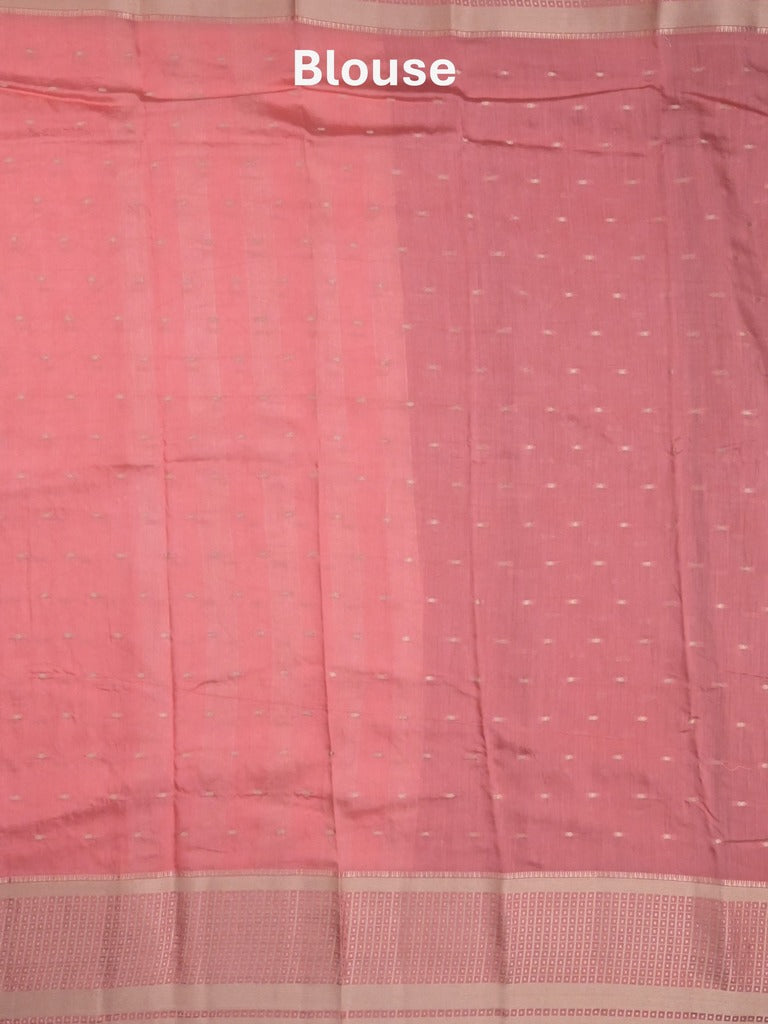 Maheshwari fancy saree maroon color allover zari motifs & zari border with contrast pallu and attached blouse