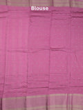 Maheshwari fancy saree pink color allover zari motifs & zari border with contrast pallu and attached blouse