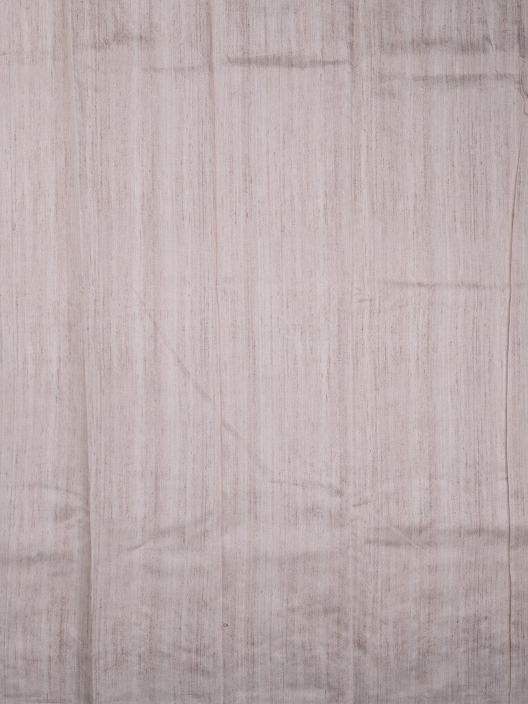 Tussar fancy saree half white color allover embroidery motifs & embroidery border with running pallu and plain blouse