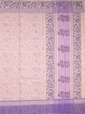 Mangalagiri cotton saree pastel purple color allover prints & contrast border with printed pallu and self blouse