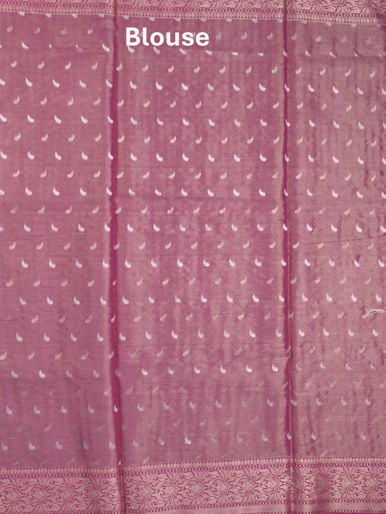 Dupion tissue fancy sarees grey color allover zari motifs & zari border with rich pallu and contrast blouse