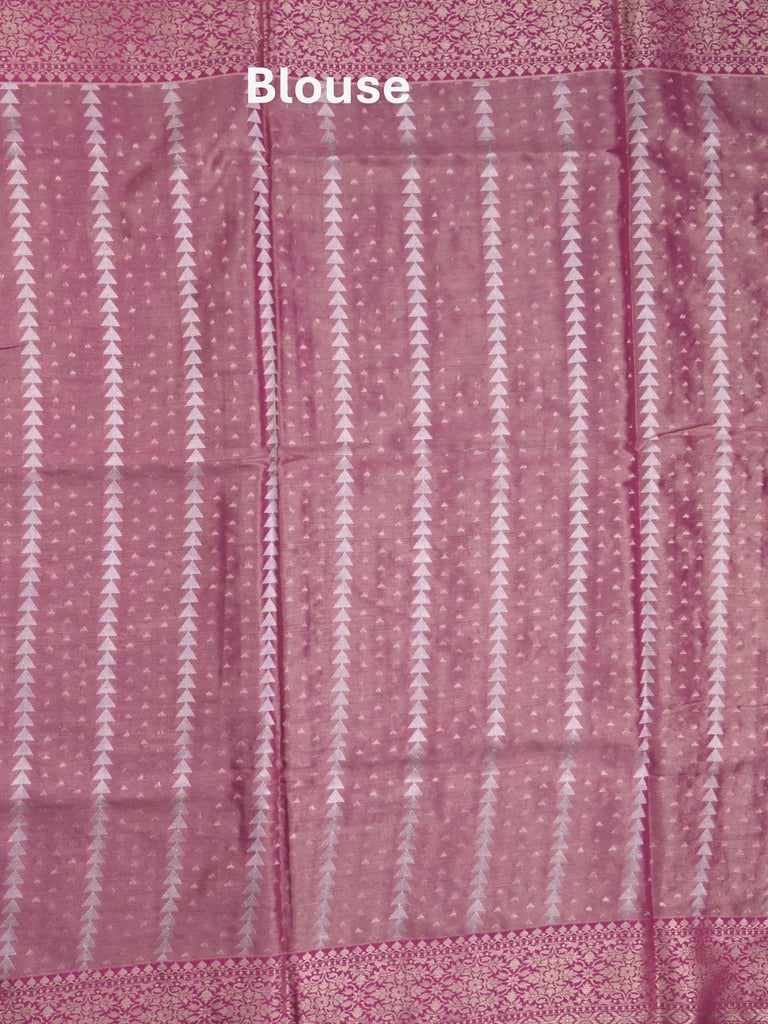 Dupion tissue fancy sarees grey color allover zari motifs & zari border with rich pallu and contrast blouse