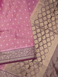 Dupion tissue fancy sarees pinkish purple color allover zari motifs & zari border with rich pallu and contrast blouse