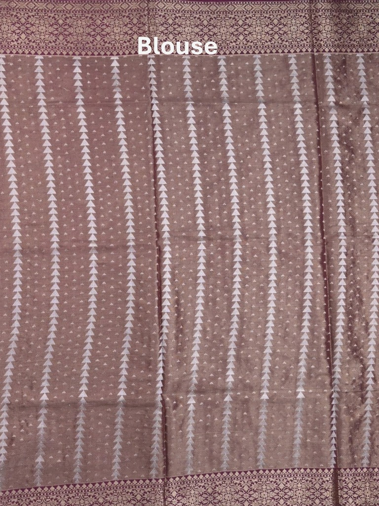 Dupion tissue fancy sarees pinkish purple color allover zari motifs & zari border with rich pallu and contrast blouse