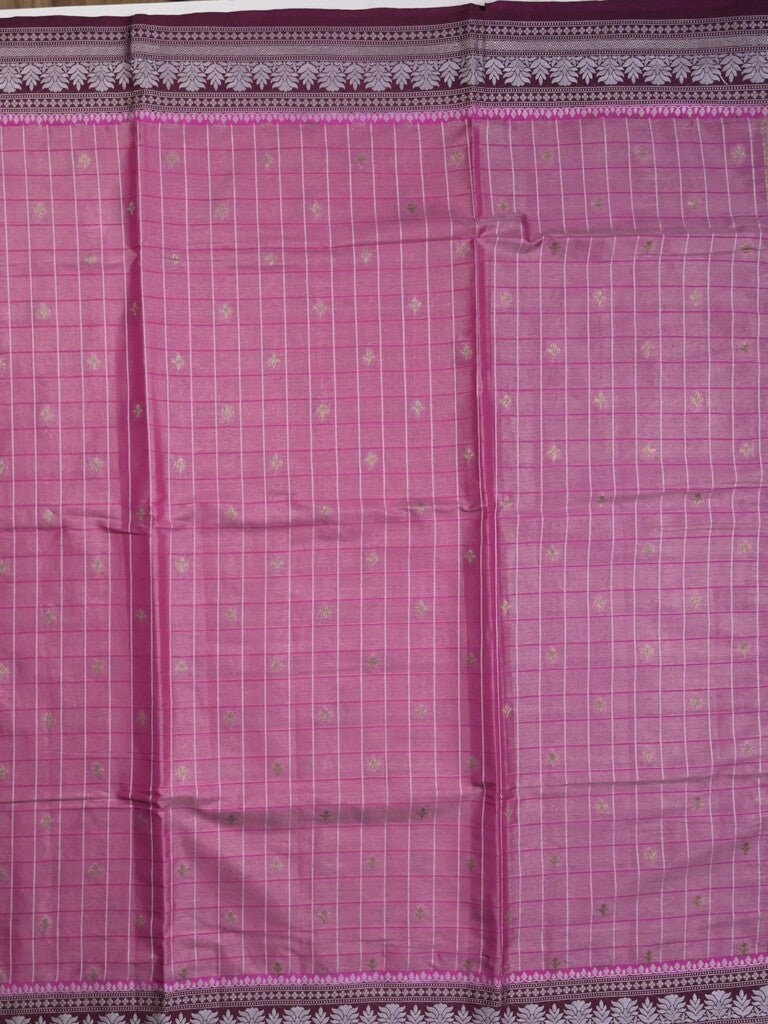 Dupion tissue fancy sarees purple color allover zari motifs & zari border with rich pallu and contrast blouse