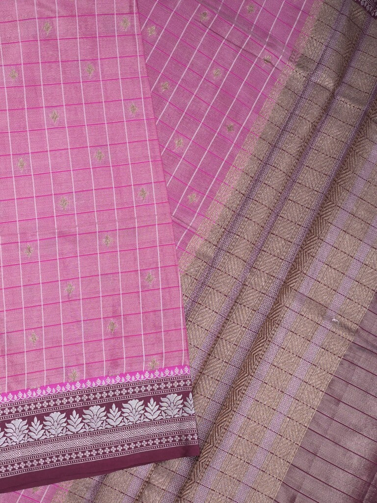 Dupion tissue fancy sarees purple color allover zari motifs & zari border with rich pallu and contrast blouse