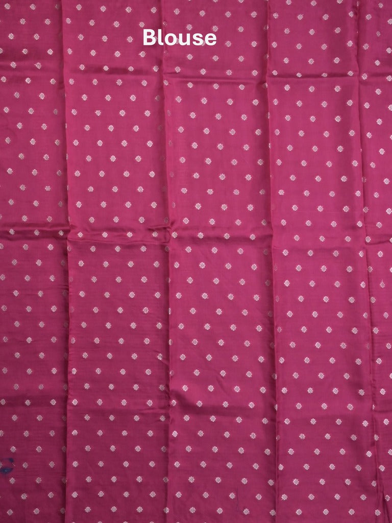 Dupion fancy saree blue color allover zari motifs & zari border with zari pallu and contrast blouse