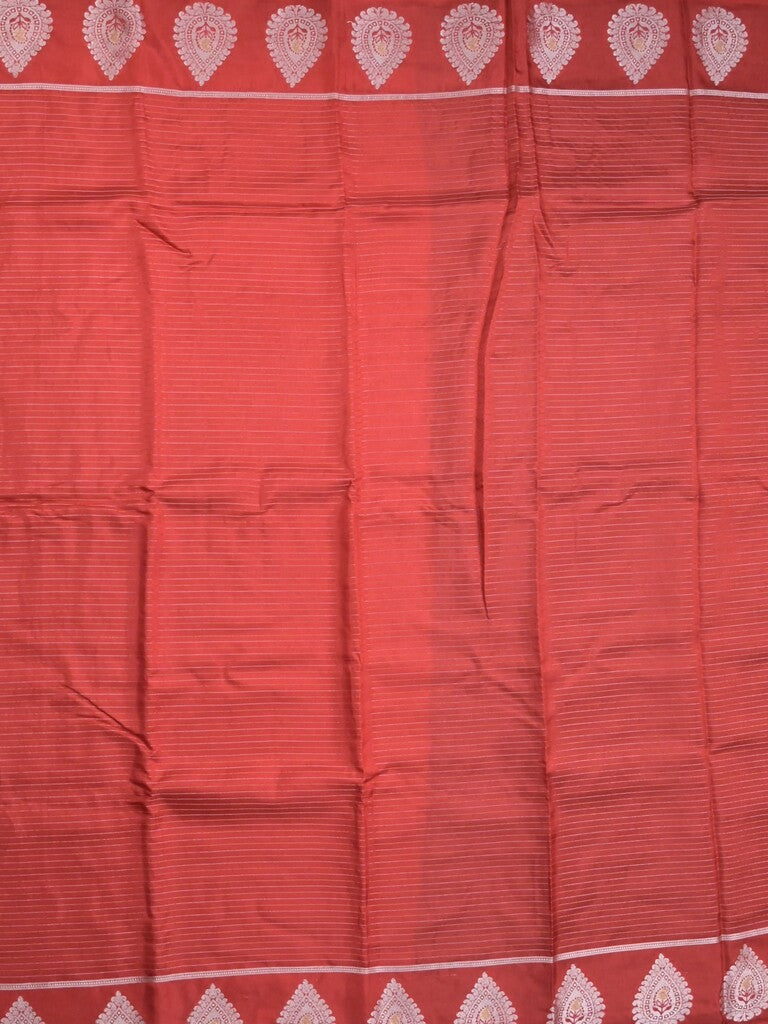 Dupion fancy saree red color allover zari motifs & zari border with zari pallu and contrast blouse