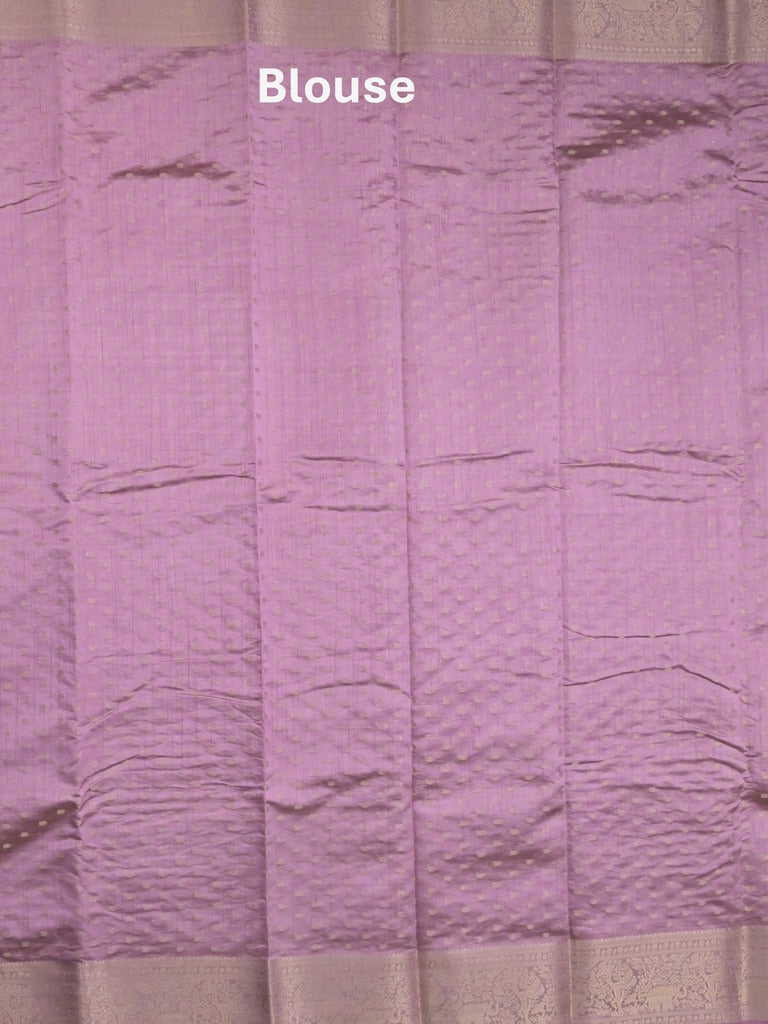 Dupion fancy saree purple color allover zari motifs & zari border with stripes pallu and running blouse