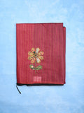 Bhagalpur fancy saree dark pink color allover stripes with contrast pallu and attached blouse